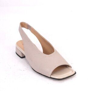 MOT-CLe 2870 Beige Leather Slingbacks Strappy Sandals
